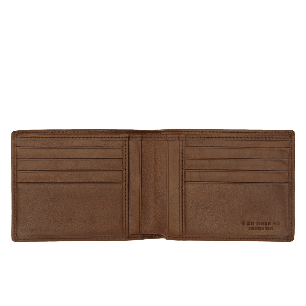 The Bridge Story Uomo Wallet with 8 CC Slots and 4 Slip Pockets Leather Wallet The Bridge Brown 
