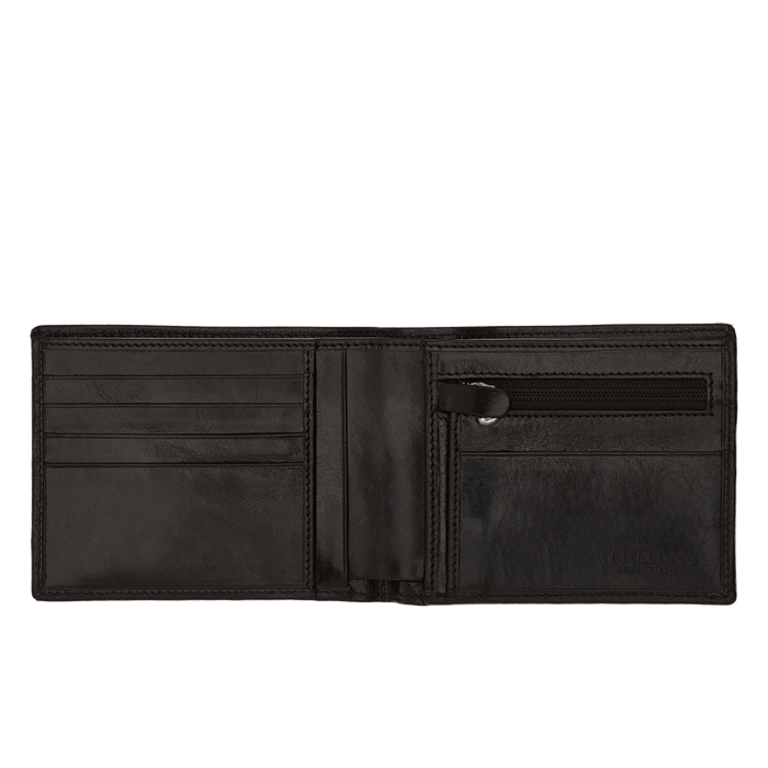 The Bridge Story Uomo Wallet with 5 CC Slots and Coin Pouch Leather Wallet The Bridge Black 
