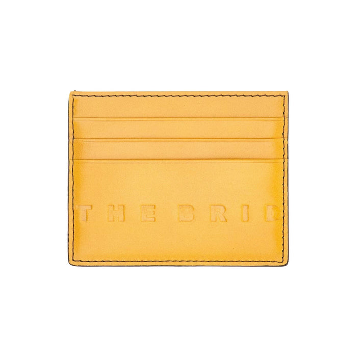 The Bridge Alberto Credit Card Holder with 8 CC Slots Leather Wallet The Bridge Mustard 