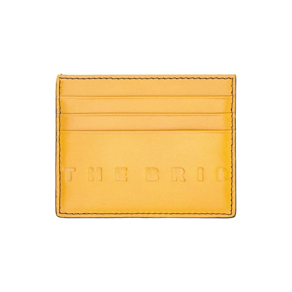 The Bridge Alberto Credit Card Holder with 8 CC Slots Leather Wallet The Bridge Mustard 