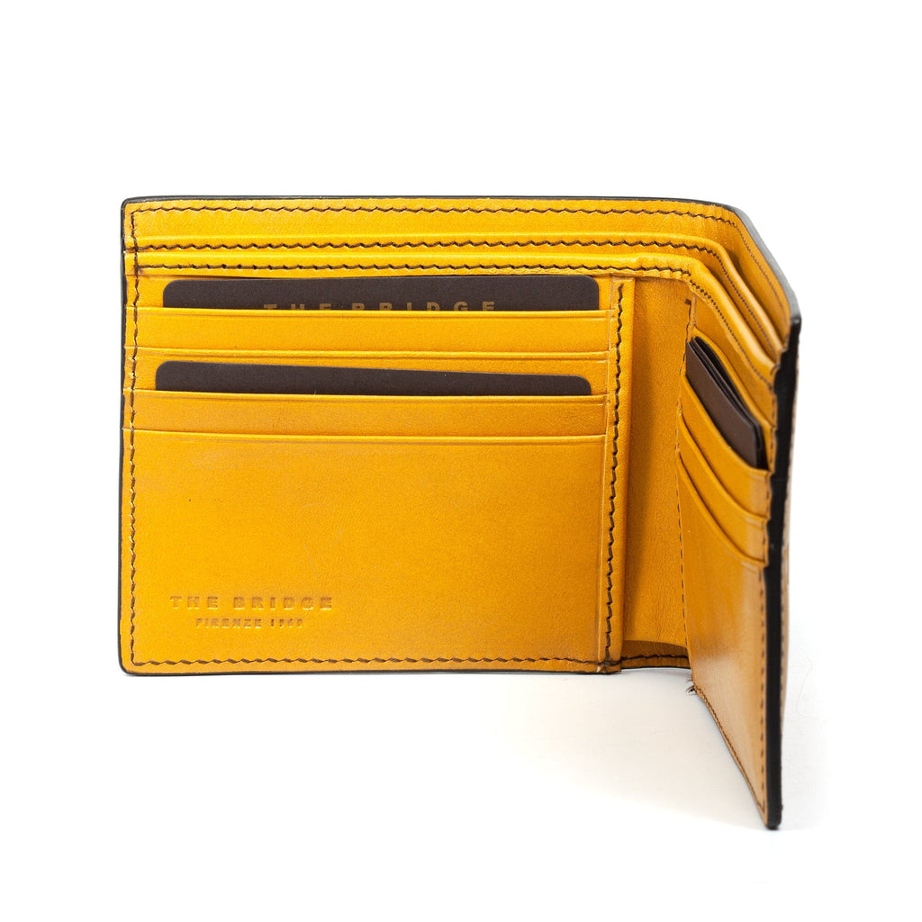 The Bridge Alberto Men's Wallet with 8 CC Slots Leather Wallet The Bridge Mustard 