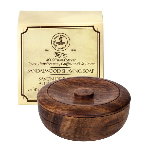 Taylor of Old Bond Street Sandalwood Shaving Soap in Wooden Bowl — Fendrihan