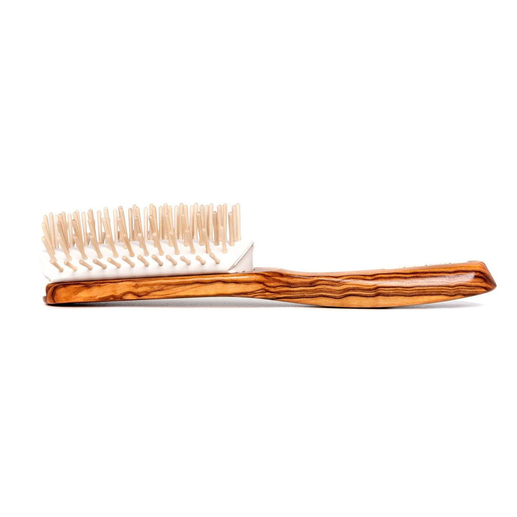 TEK Removable Head Olive Wood Hair Brush with Wooden Bristles, Elite Collection Hair Brush TEK 