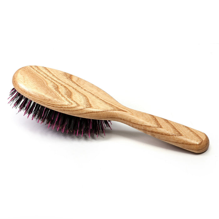 TEK Big Oval Ash Wood Hair Brush with Boar Bristles and Nylon Pins Hair Brush TEK 