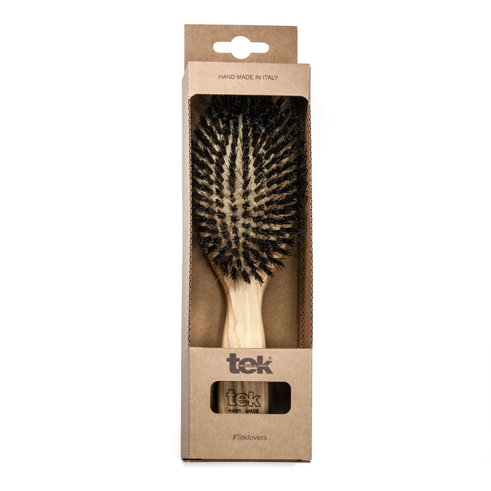 TEK Big Oval Ash Wood Hair Brush with Boar Bristles Hair Brush TEK 
