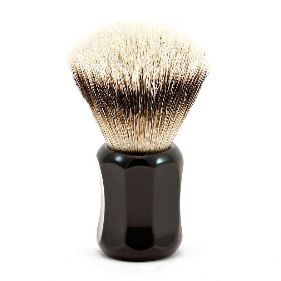 H.L. Thater 4125 Series Fan-Shaped Silvertip Badger Shaving Brush with Black Handle, Size 1 Badger Bristles Shaving Brush Heinrich L. Thater 