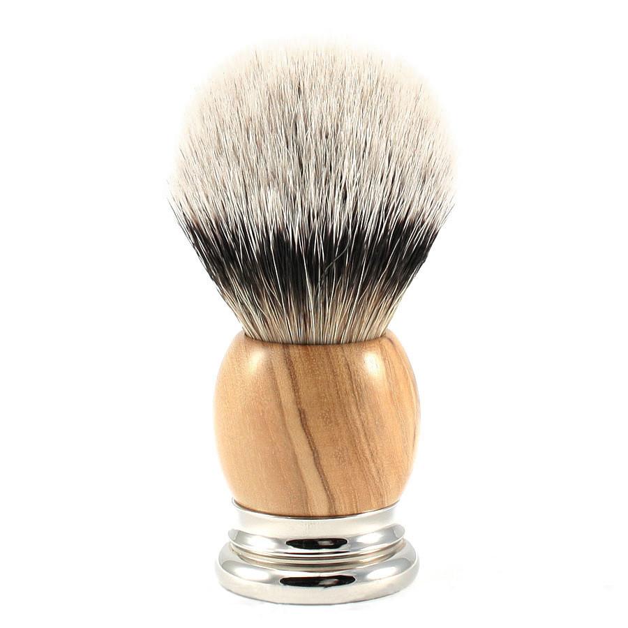 H.L. Thater 4292 Precious Woods Series Silvertip Shaving Brush with Olive Wood Handle, Size 4 Badger Bristles Shaving Brush Heinrich L. Thater 