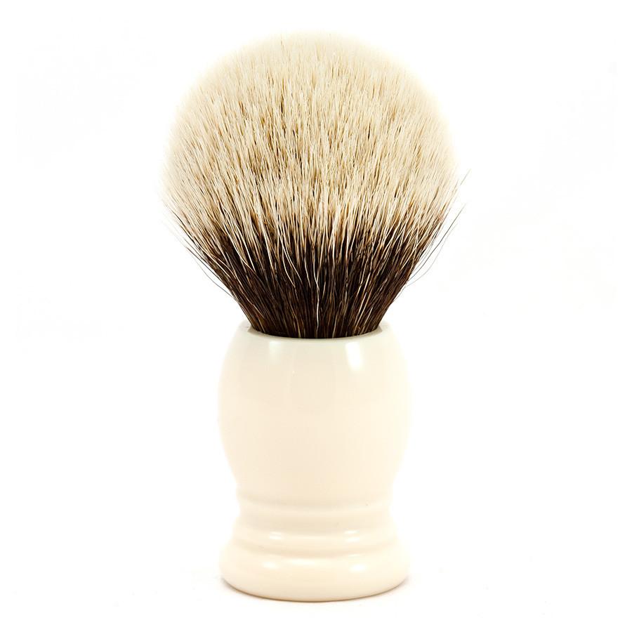 H.L. Thater 4292 Series 2-Band Silvertip Shaving Brush with Faux Ivory Handle, Size 5 Badger Bristles Shaving Brush Heinrich L. Thater 