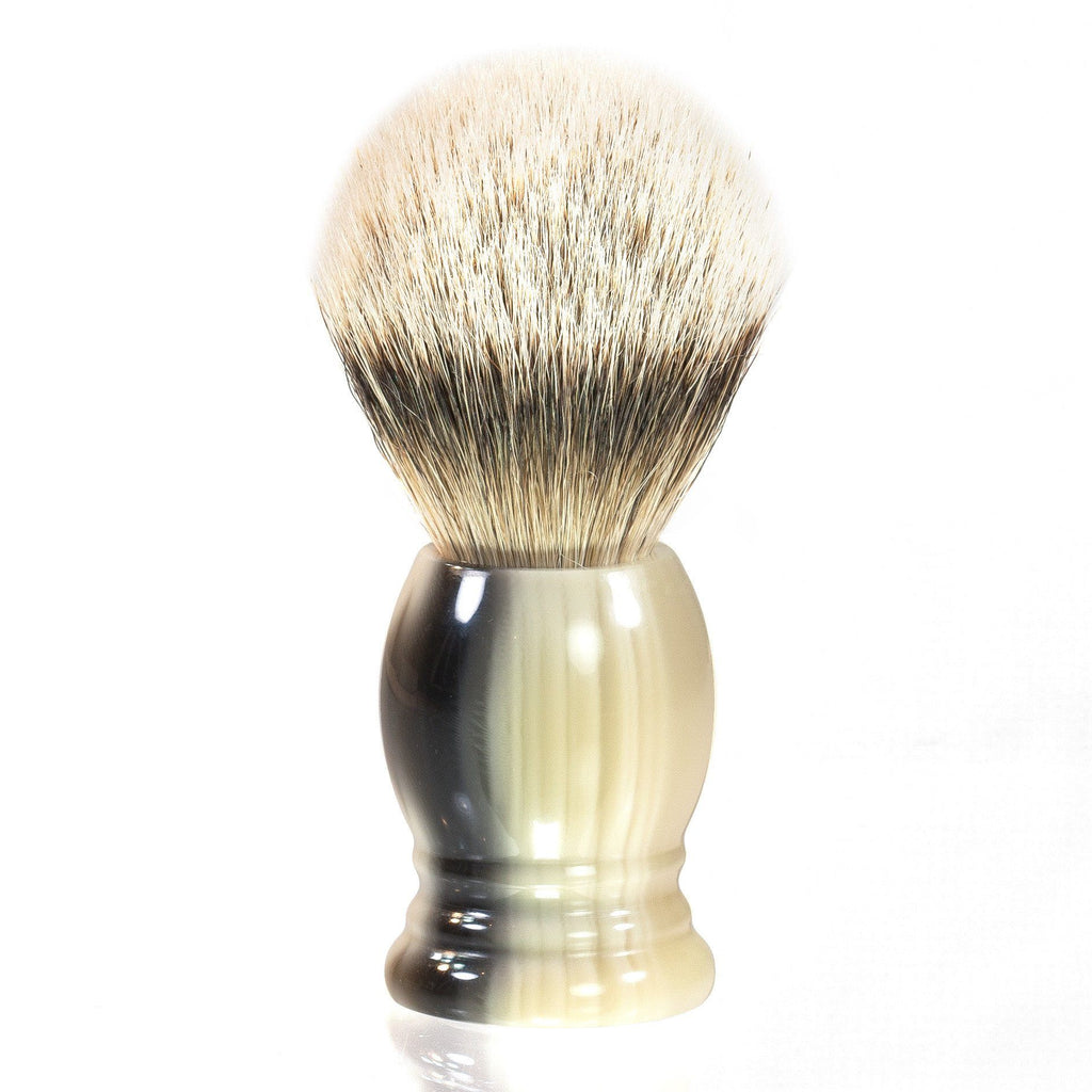 H.L. Thater 4292 Series Silvertip Shaving Brush with Faux Horn Handle, Size 4 Badger Bristles Shaving Brush Heinrich L. Thater 