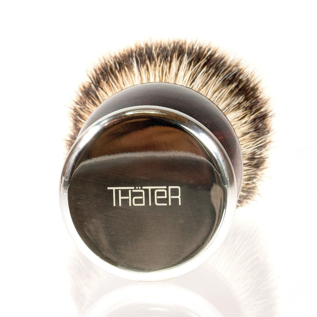 H.L. Thater 4292 Precious Woods Series Silvertip Shaving Brush with Ebony Handle, Size 4 Badger Bristles Shaving Brush Heinrich L. Thater 