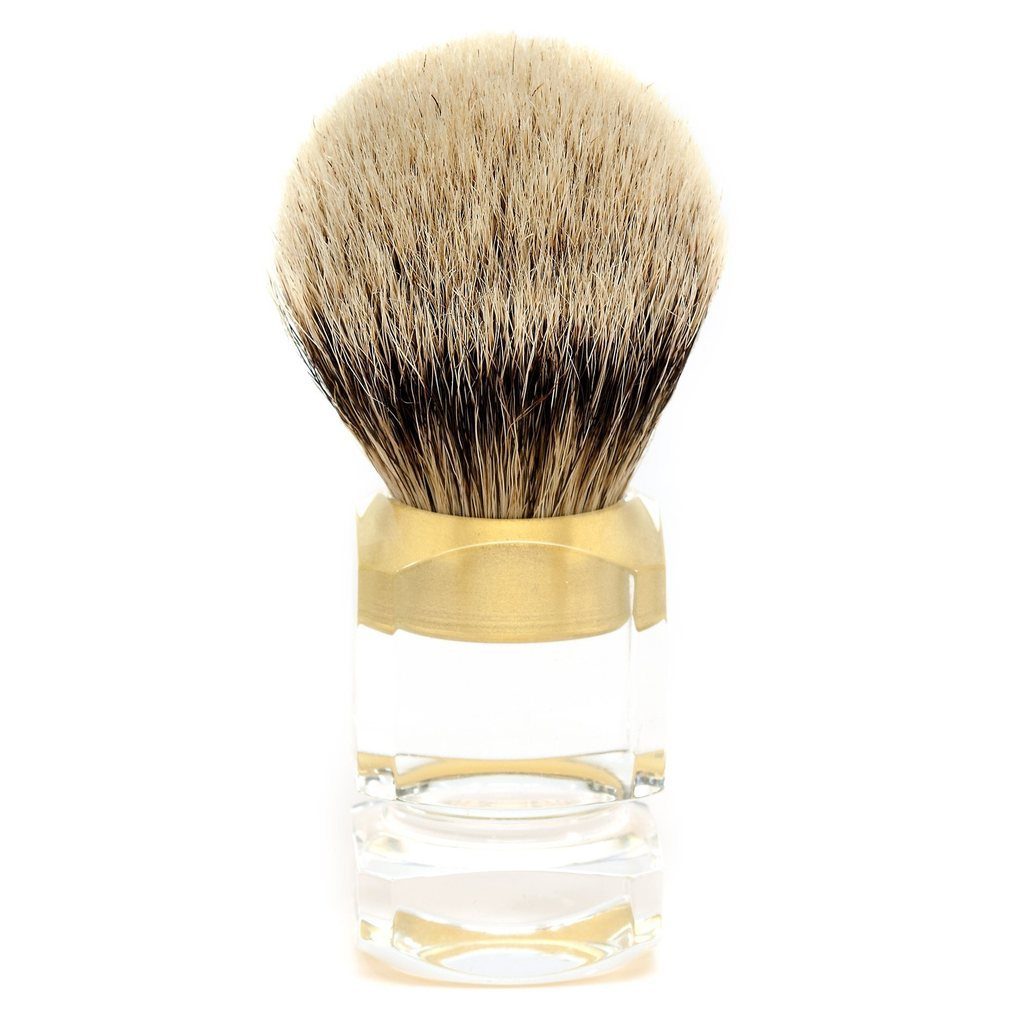 H.L. Thater 4376 Series Silvertip Shaving Brush with Two-Tone Handle, Size 4 Badger Bristles Shaving Brush Heinrich L. Thater Gold 