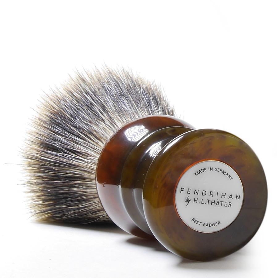 H.L. Thater for Fendrihan Fan-Shaped Best Badger Shaving Brush with Faux Tortoise Handle, Size 4 Badger Bristles Shaving Brush Fendrihan 
