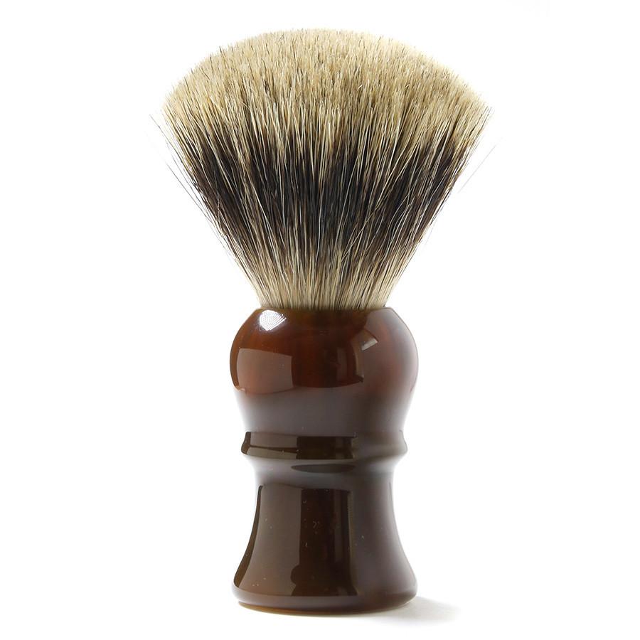 H.L. Thater for Fendrihan Fan-Shaped Best Badger Shaving Brush with Faux Tortoise Handle, Size 4 Badger Bristles Shaving Brush Fendrihan 