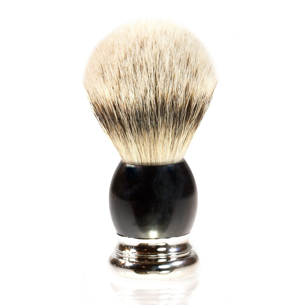 H.L. Thater 4292 Precious Woods Series Silvertip Shaving Brush with Ebony Handle, Size 4 Badger Bristles Shaving Brush Heinrich L. Thater 