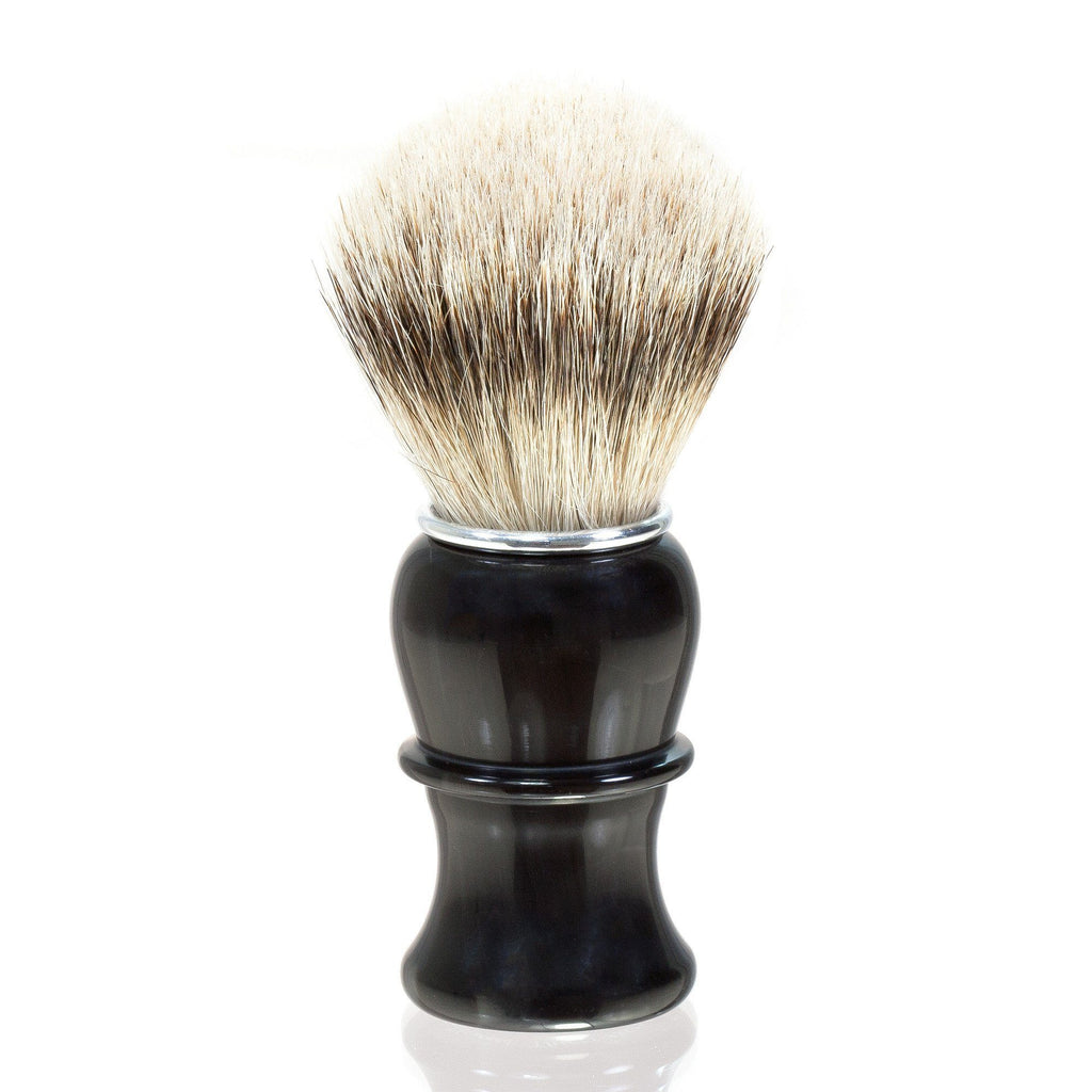 Thiers Issard Silvertip Badger Shaving Brush, Black Horn Handle Badger Bristles Shaving Brush Thiers Issard 