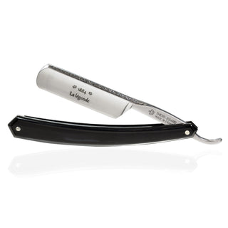 Thiers Issard La Legende Straight Razor 6/8" Bird Spine Decoration, Black Horn Handle Straight Razor Thiers Issard 