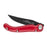 Claude Dozorme Laguiole Baroudeur Pocket Knife, Black Steel Blade and Leather Handle Pocket Knife Claude Dozorme Red 
