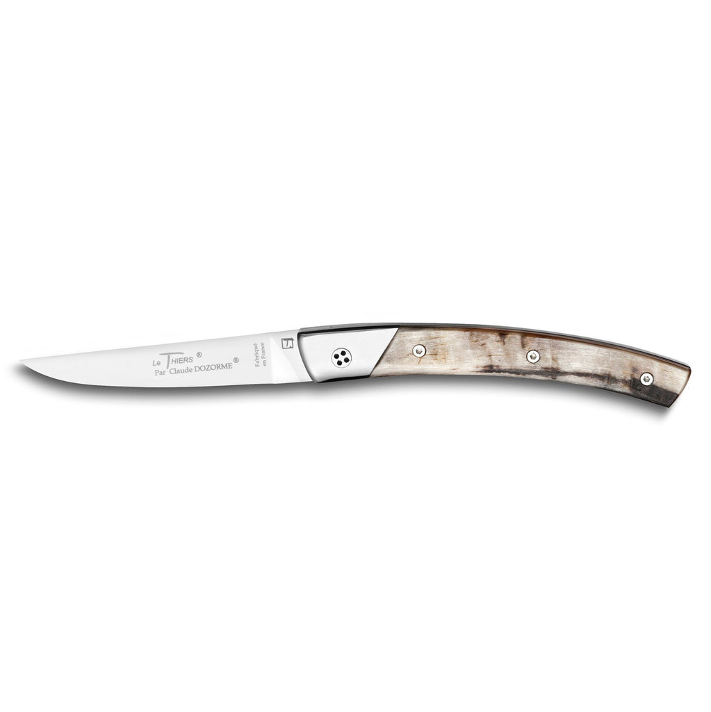 Claude Dozorme Le Thiers® Secret Pocket Knife, Ram Horn Handle Pocket Knife Claude Dozorme 