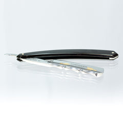 Thiers Issard Le Canadien Festooned Historical Straight Razor 6/8", Black Horn Handle Straight Razor Thiers Issard 