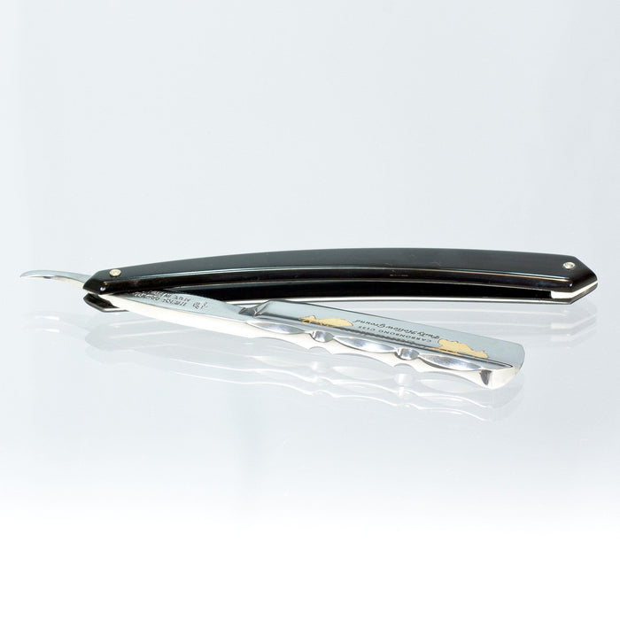 Thiers Issard Le Canadien Festooned Historical Straight Razor 6/8", Black Horn Handle Straight Razor Thiers Issard 