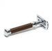Timor 1365 Closed Comb Safety Razor with Solid Wenge Wood Long Handle Double Edge Safety Razor Timor 