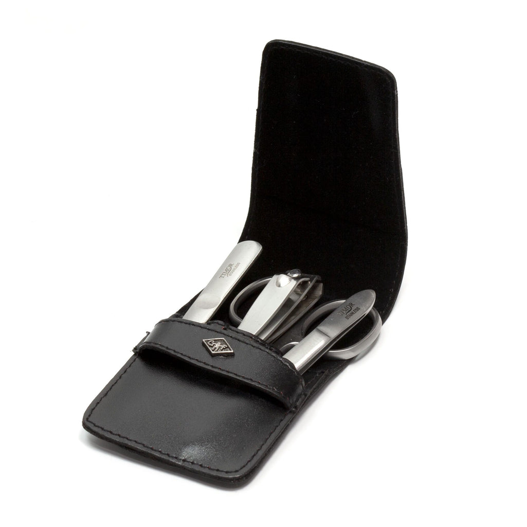 Giesen & Forsthoff Deluxe Inox 4-Piece Manicure Set, Leather Case Manicure Set Timor 