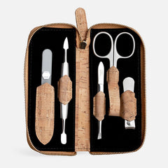 Giesen & Forsthoff Deluxe Inox 5-Piece Manicure Set, Cork Case Manicure Set Timor Plain Cork 