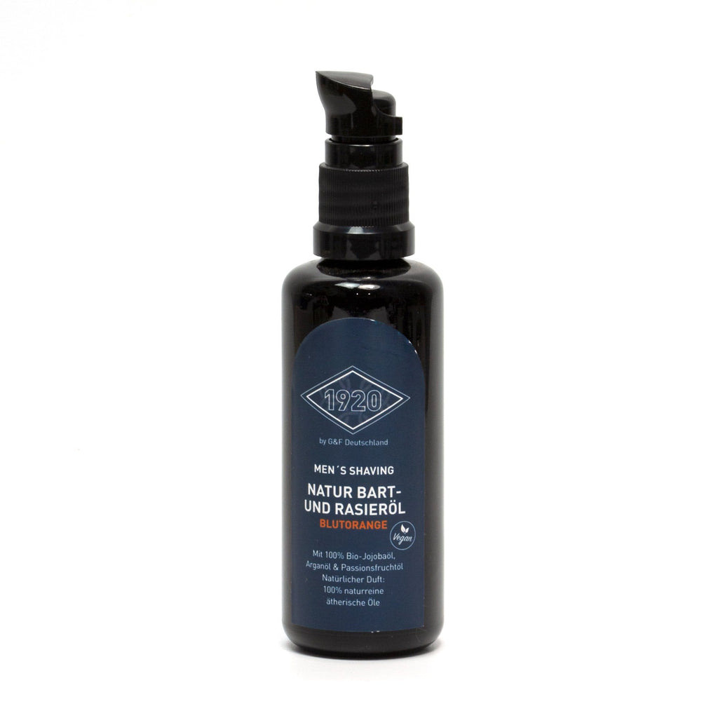 1920 Organic Beard & Shave Oil in Glass Bottle, Blood Orange Beard Oil Timor 
