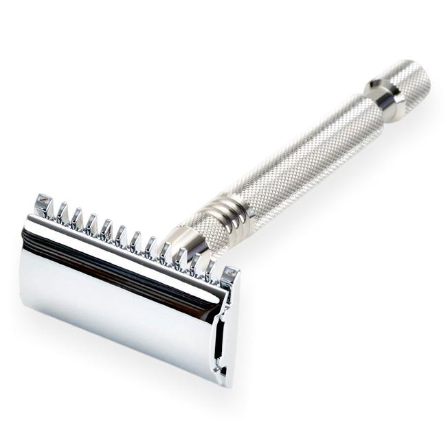 Timor 1325K Open Comb Safety Razor with Solid Stainless Steel Long Handle Double Edge Safety Razor Timor 