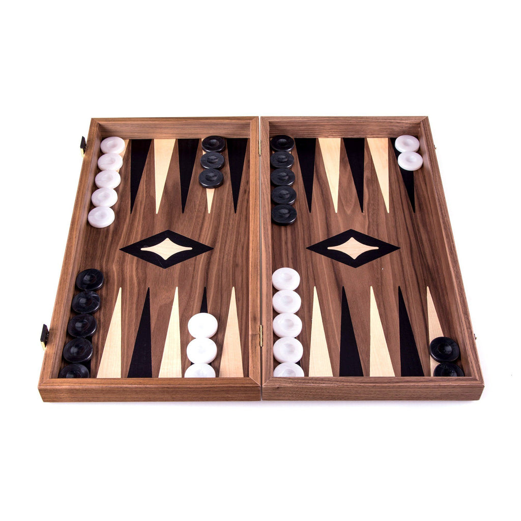 Manopoulos Handmade Walnut Chess and Backgammon Set Board Game Manopoulos 