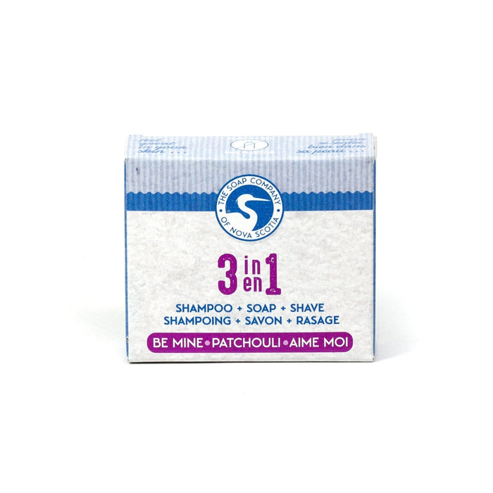 The Soap Company of Nova Scotia 3 in 1 Shampoo, Shave and Soap Bar Body Soap The Soap Company of Nova Scotia Be Mine (Patchouli) Mini 