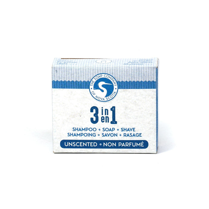 The Soap Company of Nova Scotia 3 in 1 Shampoo, Shave and Soap Bar Body Soap The Soap Company of Nova Scotia Unscented Mini 