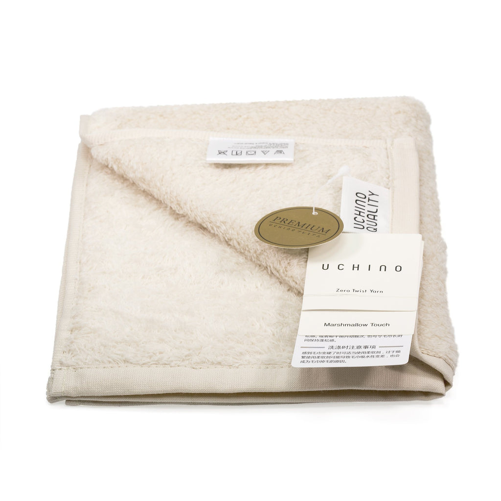 Uchino Premium Marshmallow Touch Zero Twist Yarn Face Towel Towel Uchino Cream 