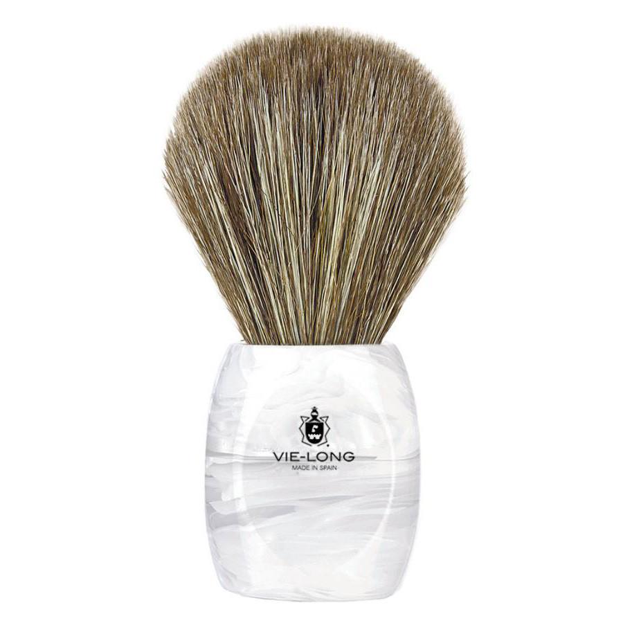 Vie-Long Horse Hair Shaving Brush, White and Clear Acrylic Handle Horse Bristles Shaving Brush Vie-Long 