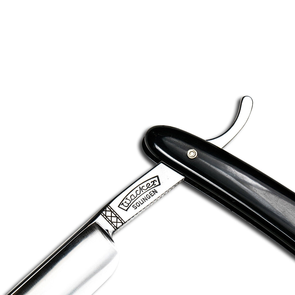 Wacker Classic 2 Straight Razor 5/8", Black Horn Handle Straight Razor Discontinued 