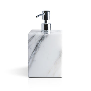 Fiammetta V Square Marble Soap Pump Dispenser Soap Dispenser Fiammetta V White Carrara 