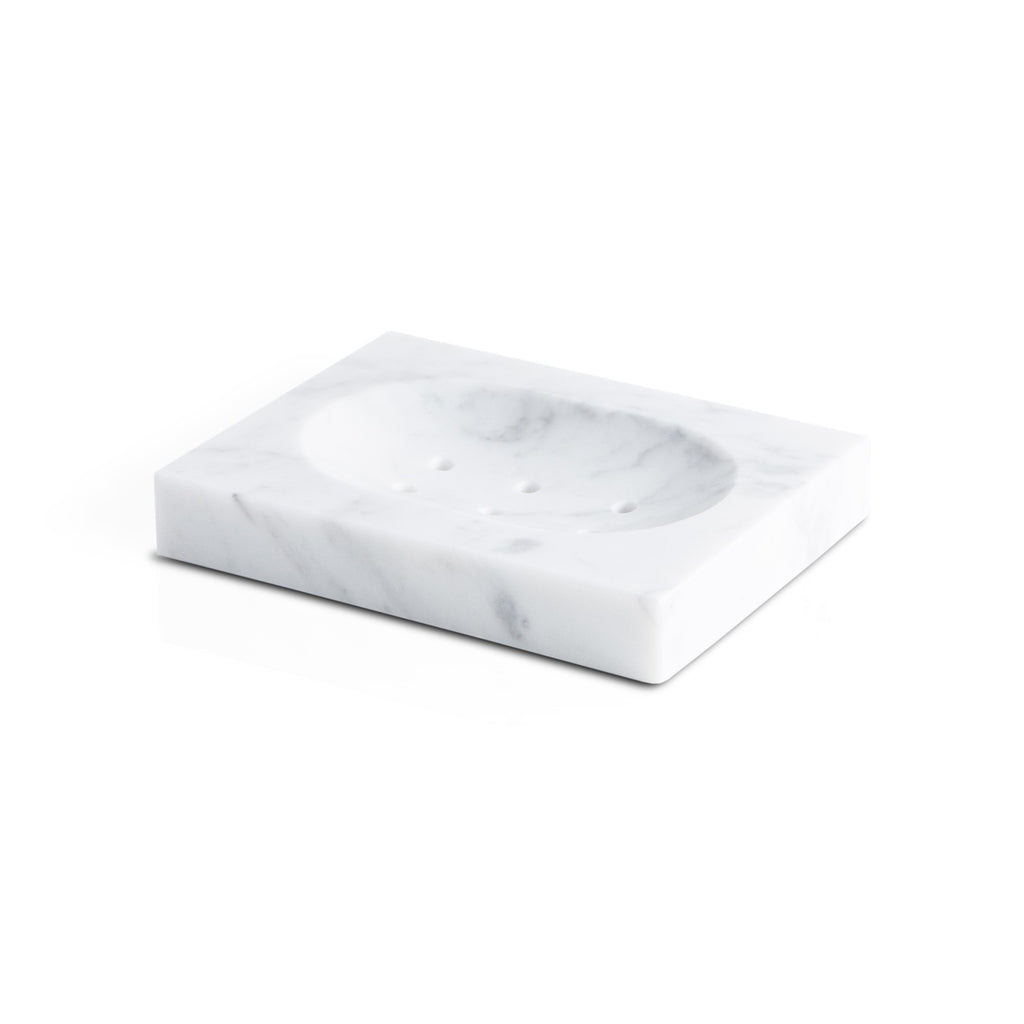 Fiammetta V Square Marble Soap Dish Soap Dish Fiammetta V White Carrara 
