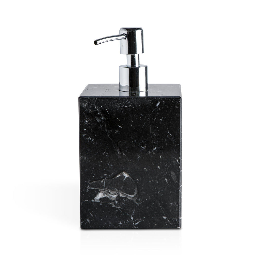 Fiammetta V Square Marble Soap Pump Dispenser Soap Dispenser Fiammetta V Black Marquina 