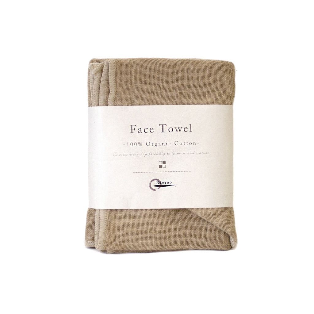Nawrap Organic Cotton Face Towel Towel Nawrap Brown 