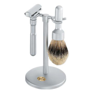 DOVO Merkur Futur 3-Piece Classic Wet-Shaving Set, Satin Finish Shaving Kit Merkur 