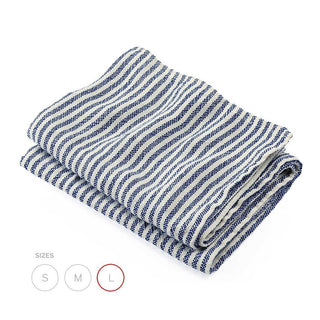 Brahms Mount McClary Linen Towels Bath Towel Brahms Mount Blue Stripe Bath Sheet (36" x 60") 